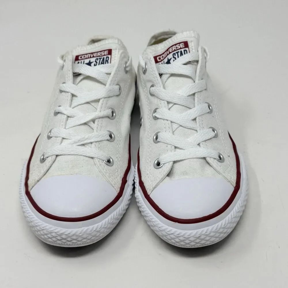 Converse All Star Sneakers Kids Juniors Size 3 White Low Top Canvas Shoes